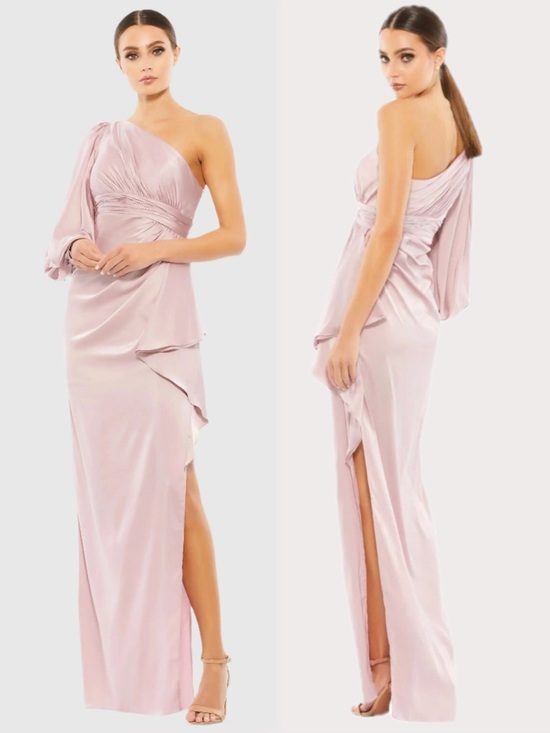 Mac Duggal Dresses & Skirts - Mac Duggal One-Shoulder Long Sleeve Draped Bodice Gown Maxi Dress 55398 NWT $398